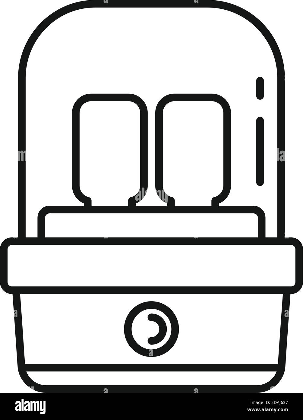 Milk bottle sterilizer icon, outline style Stock Vector