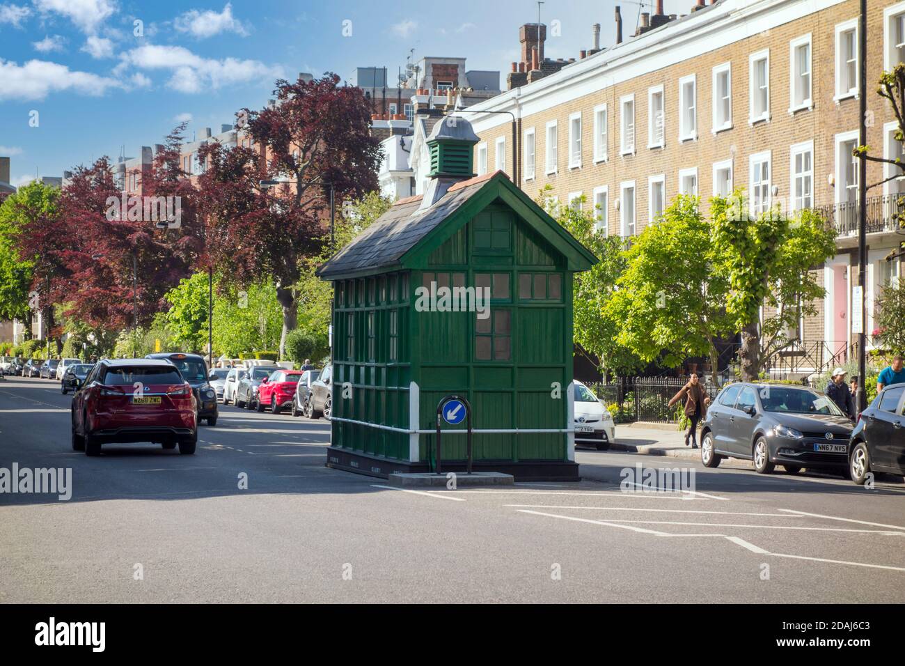 Ye Olde Green Hut, former cabmen’s shelter, Kensington Park Road, London, UK Stock Photo