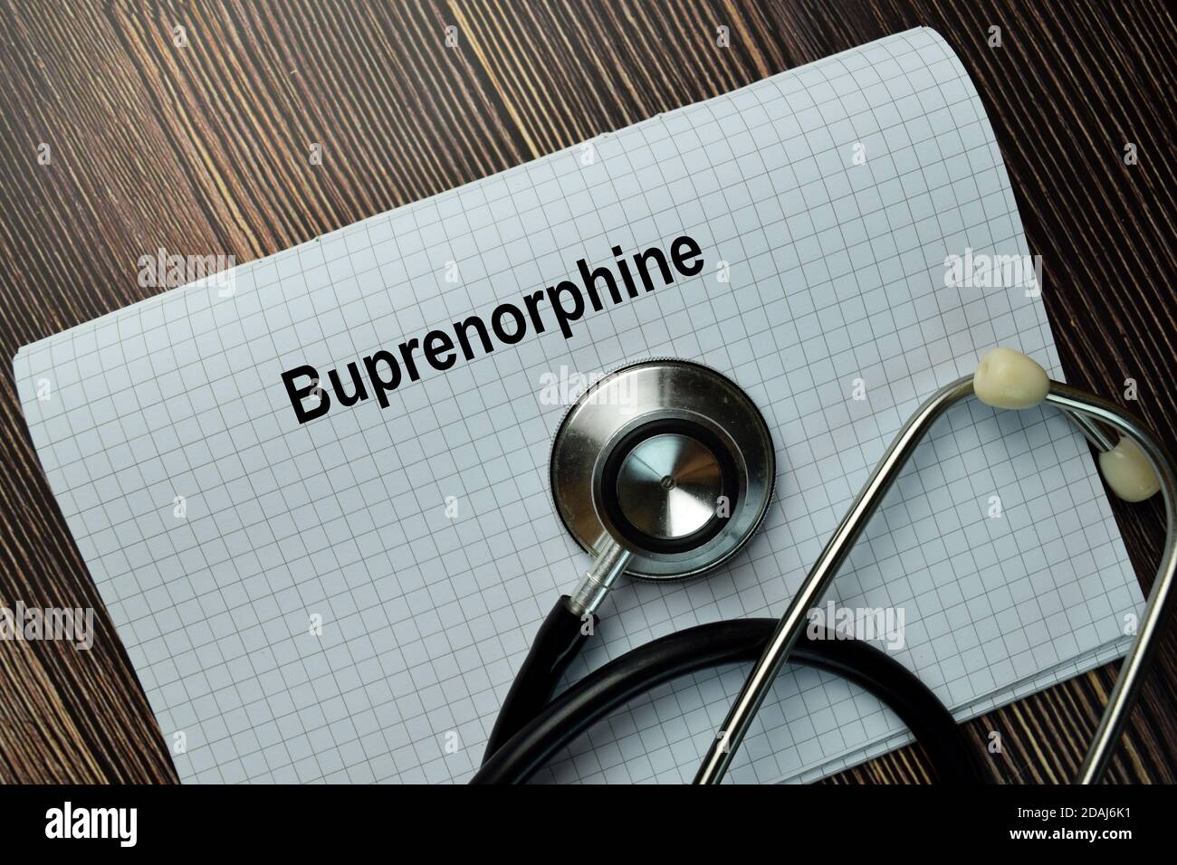 Buprenorphine write on a book and keyword isolated on Office Desk