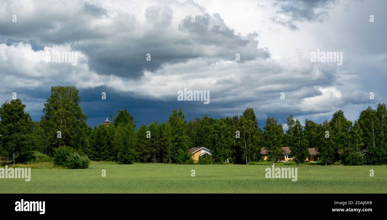 Countryside scenery in summertime, Southwest Finland Stock Photo