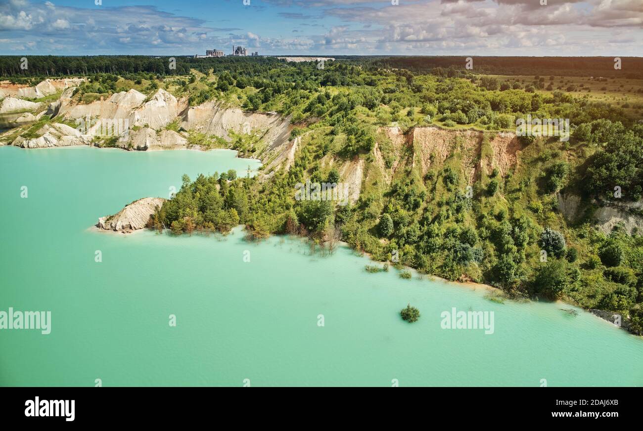 Clean green water in quarry aerial above top view Stock Photo Alamy