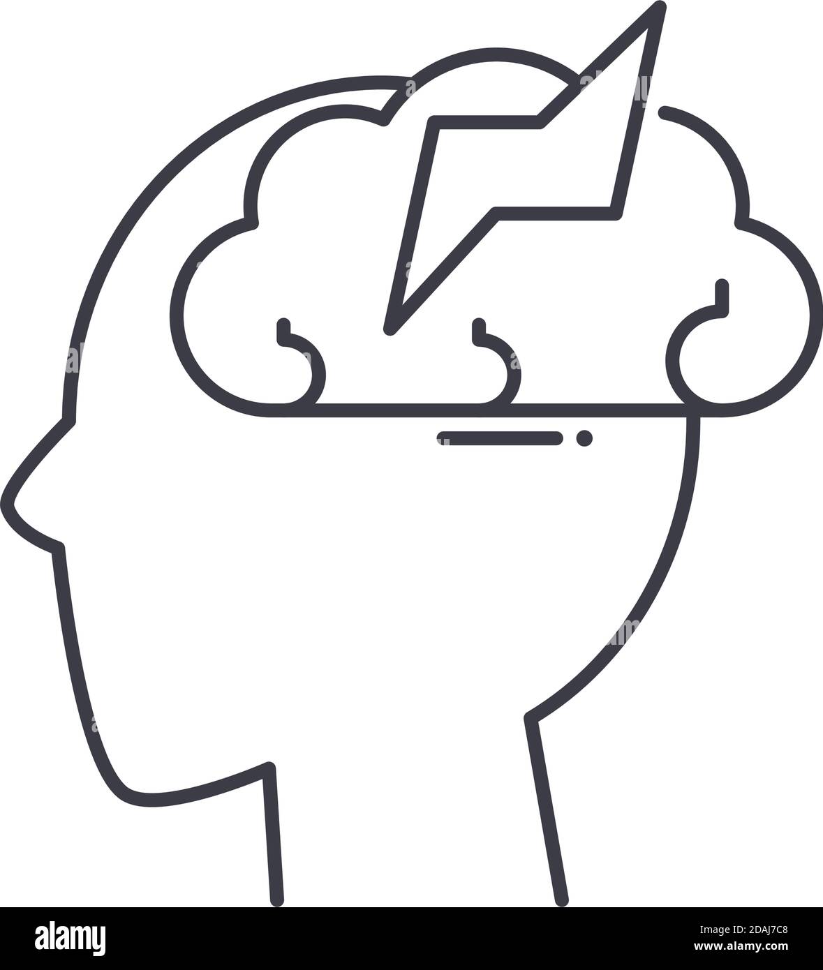 Brainstorm mind icon, linear isolated illustration, thin line vector ...