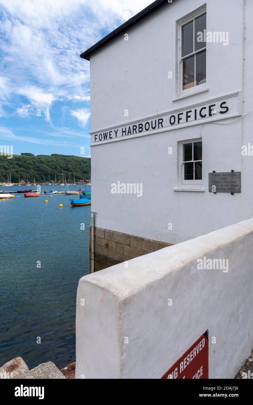 Fowey Harbour Offices, Fowey, Cornwall, UK Stock Photo