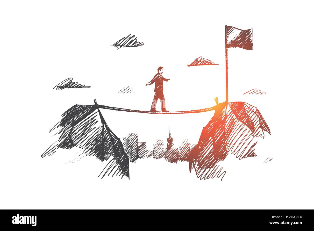 Business concept. Hand drawn isolated vector Stock Vector