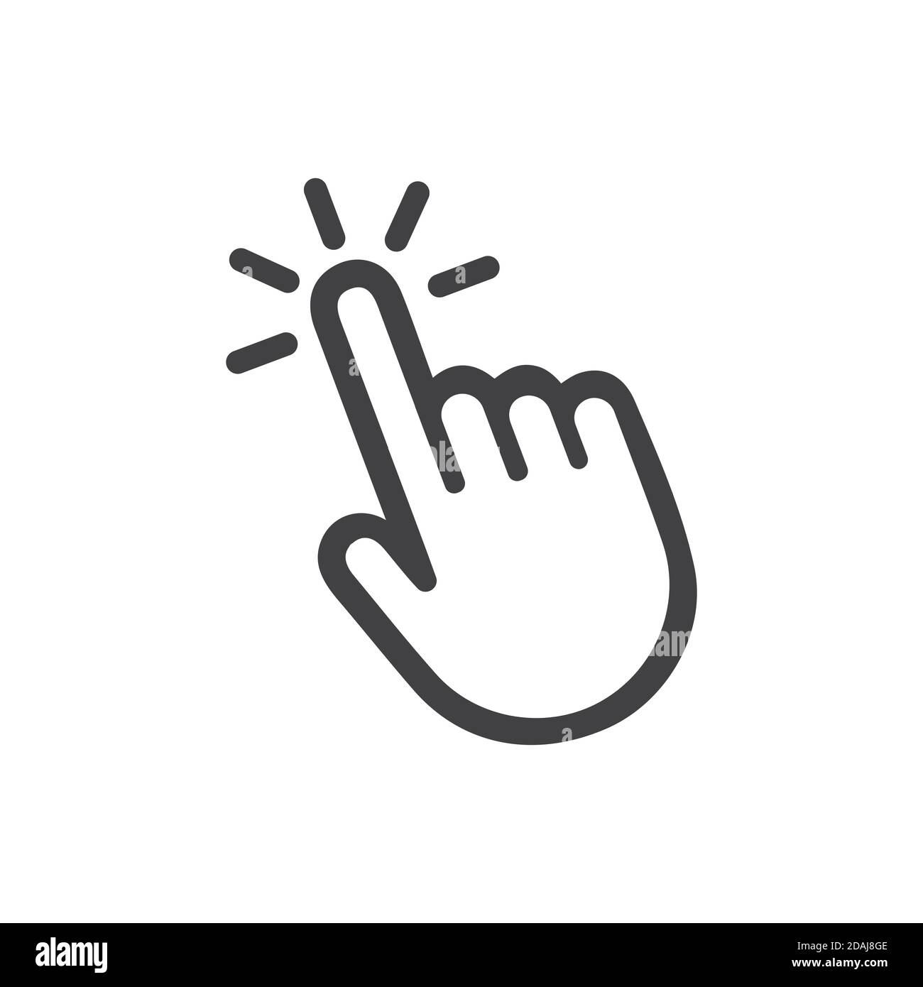 Click the hand cursor icon. Click the hand icon. Isolated vector finger ...