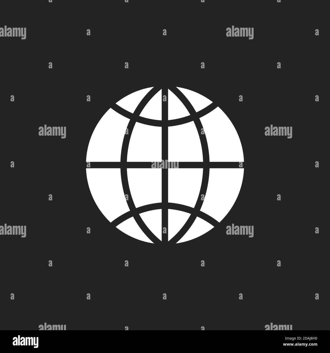 Globe vector icon on black background Stock Vector Image & Art - Alamy