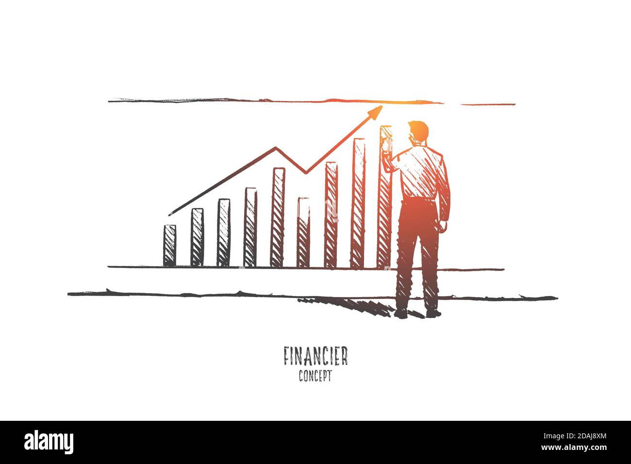 Financier concept. Hand drawn isolated vector Stock Vector