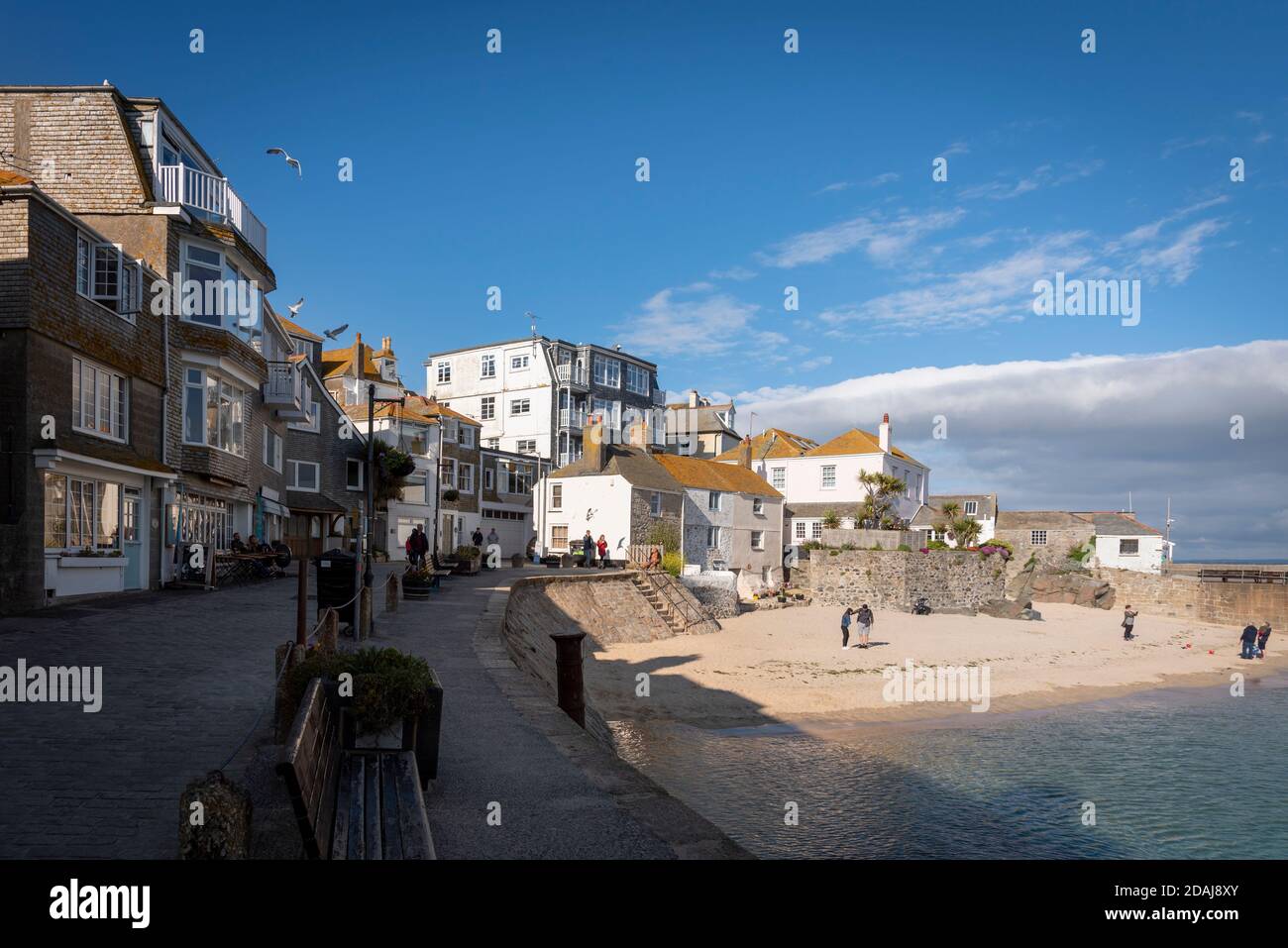 St Ives seafront and harbour sand, Cornwall, UK Stock Photo