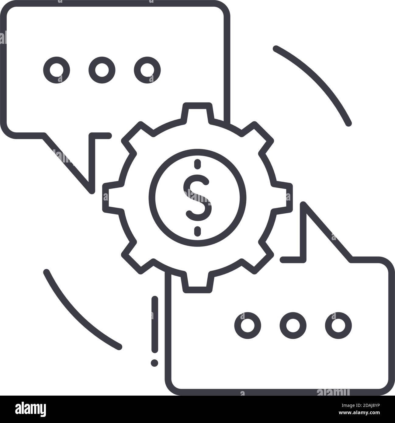 Business dialog concept icon, linear isolated illustration, thin line ...