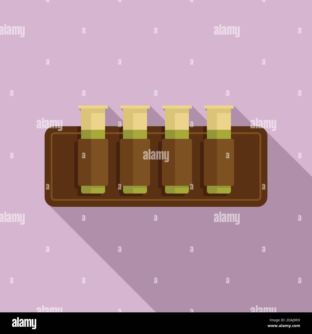 Hunting cartridges icon, flat style Stock Vector