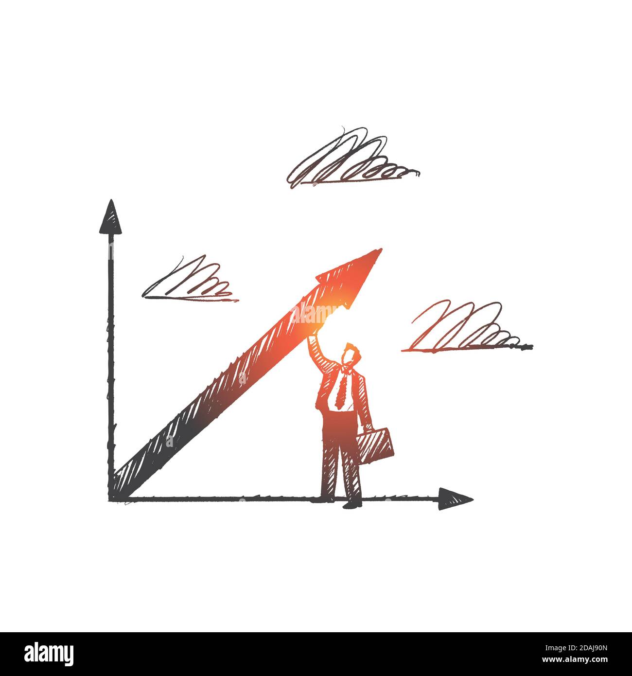 Business concept. Hand drawn isolated vector Stock Vector