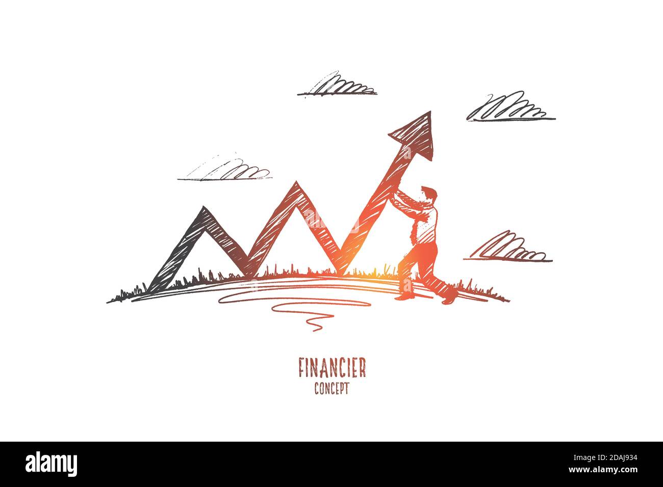 Financier concept. Hand drawn isolated vector Stock Vector