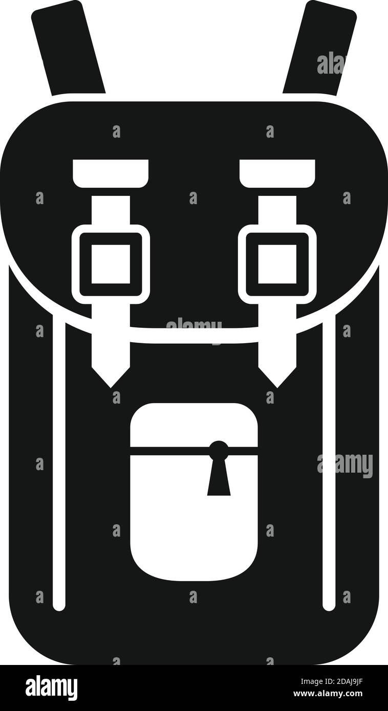 Safari hunting backpack icon, simple style Stock Vector