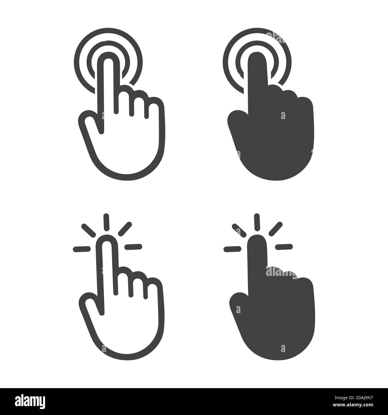 Hand cursor click symbol icon. Touch vector icons. Illustration ...