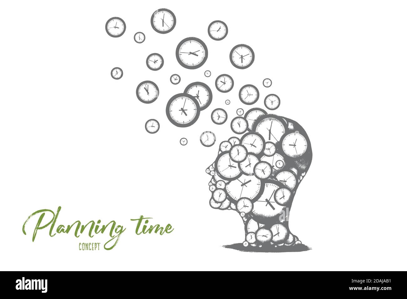 Planning time concept. Hand drawn isolated vector Stock Vector Image