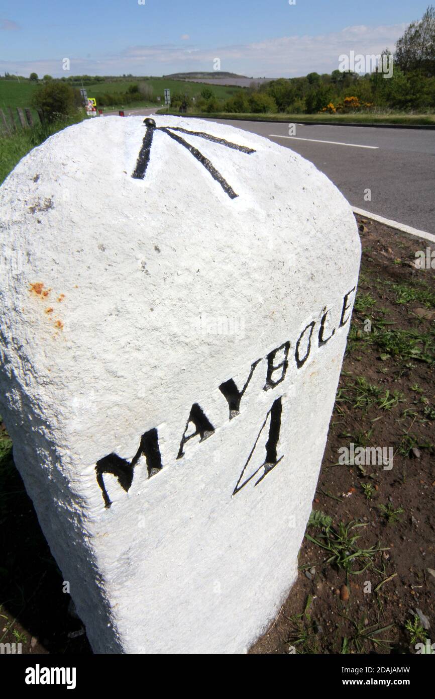 Ayrshire Road signs to South Ayrshire Carrick Vilages Stock Photo Alamy