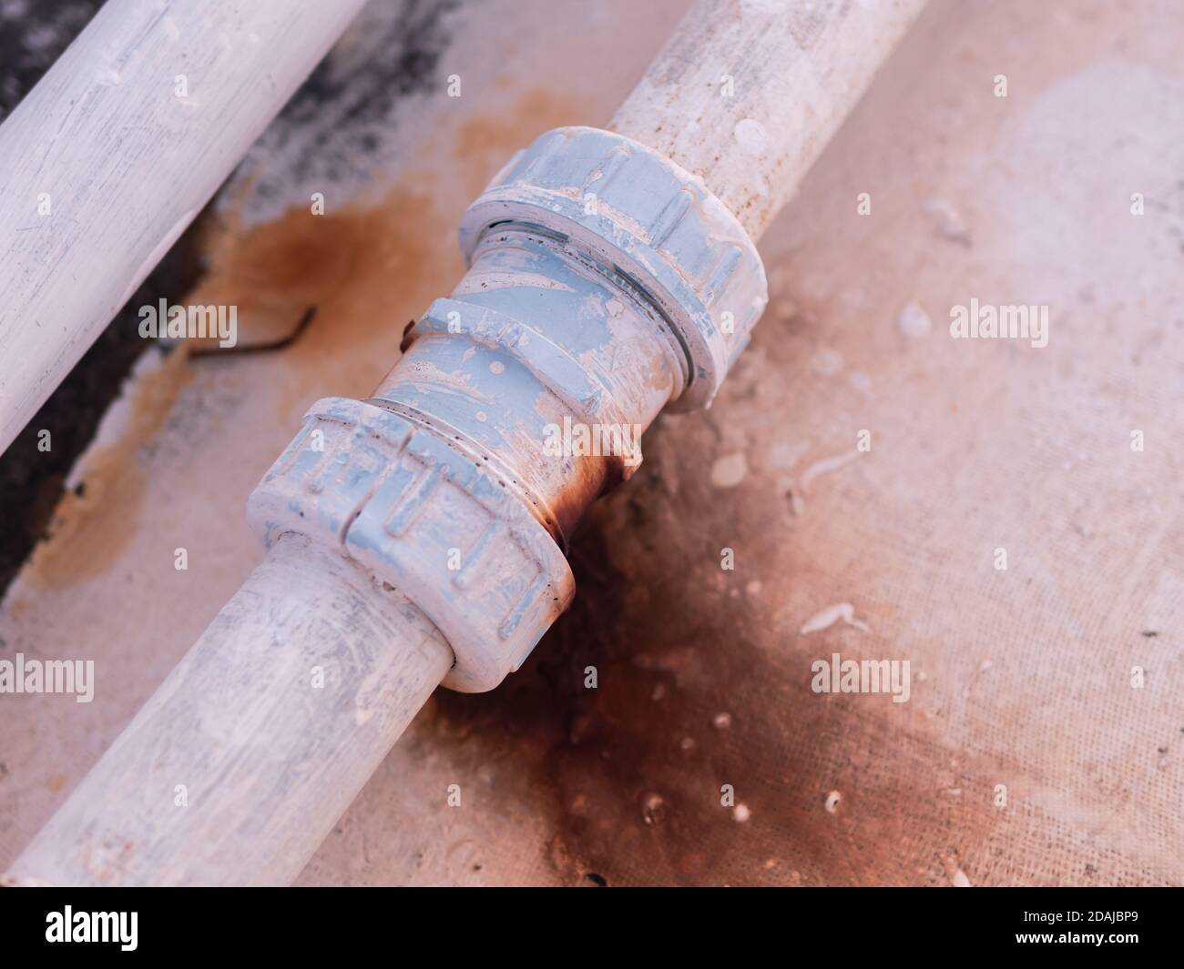 Damaged valves, pipes, and plumbing pipes, and lots of rusting, causing