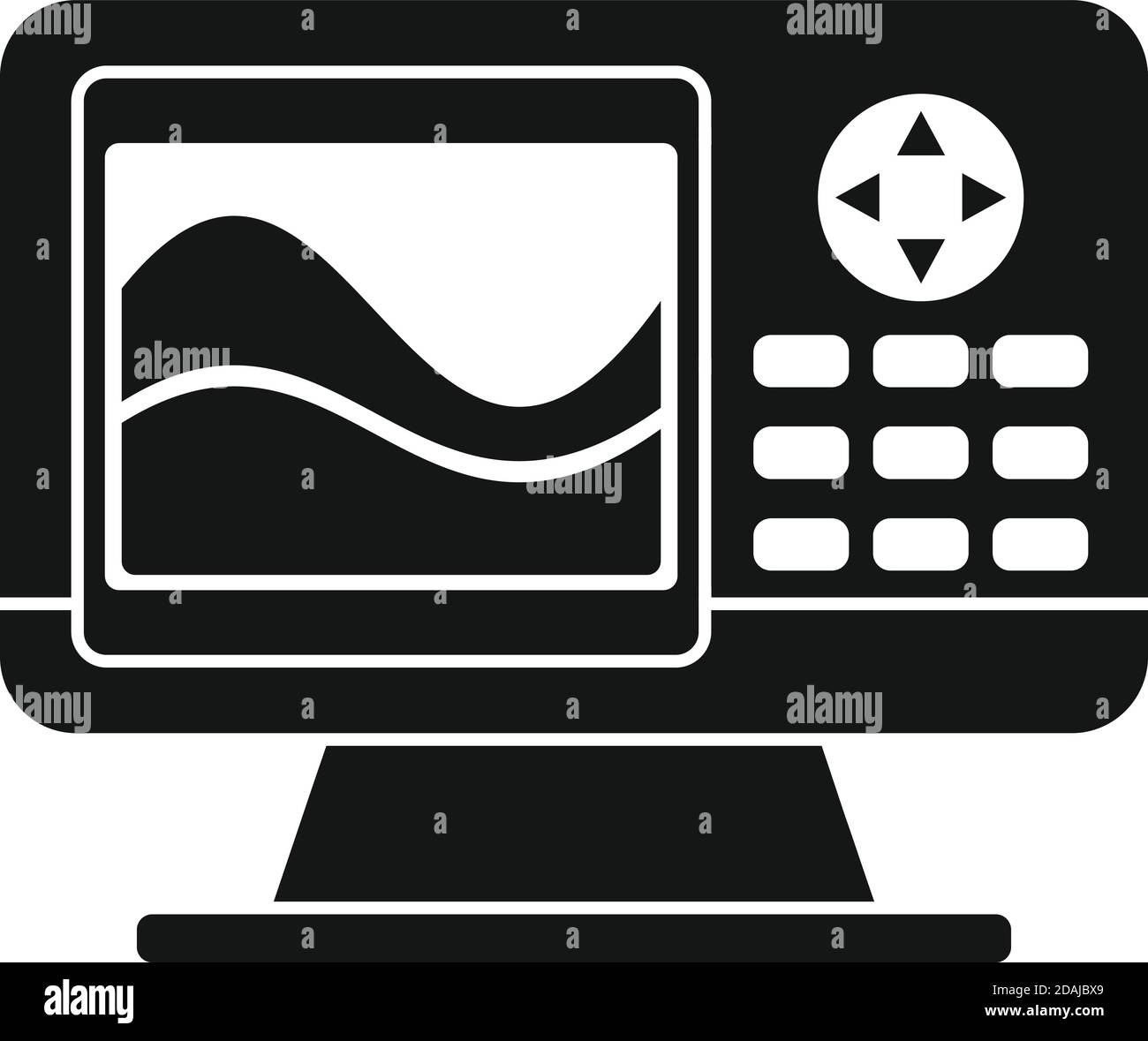 Radar echo sounder icon, simple style Stock Vector