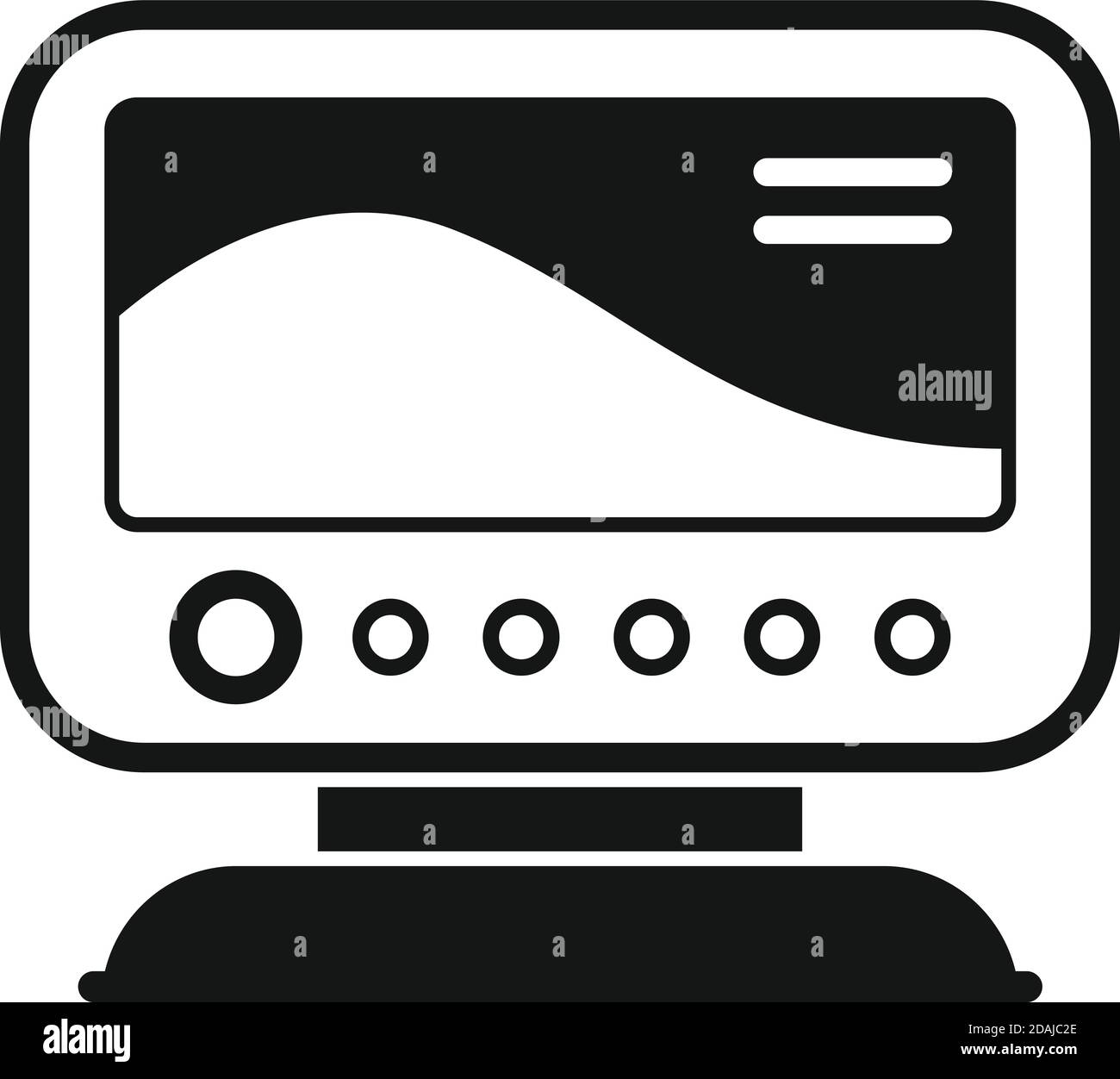 Diving echo sounder icon, simple style Stock Vector