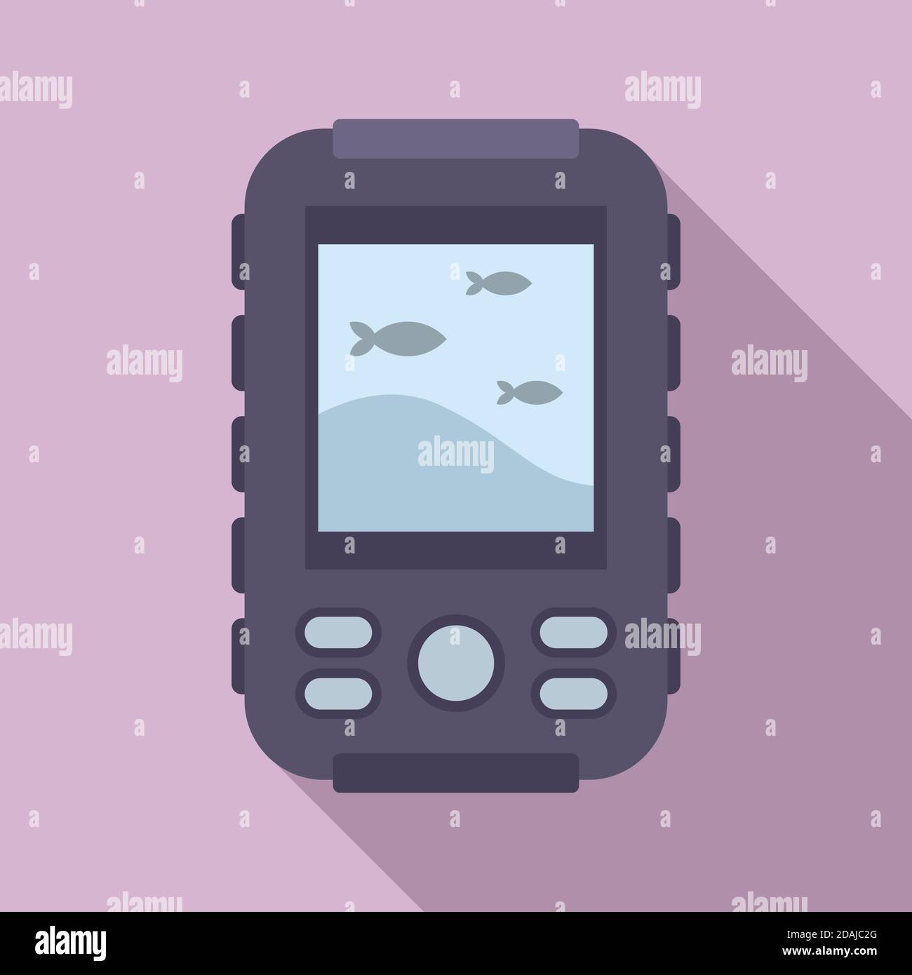 Float echo sounder icon, flat style Stock Vector