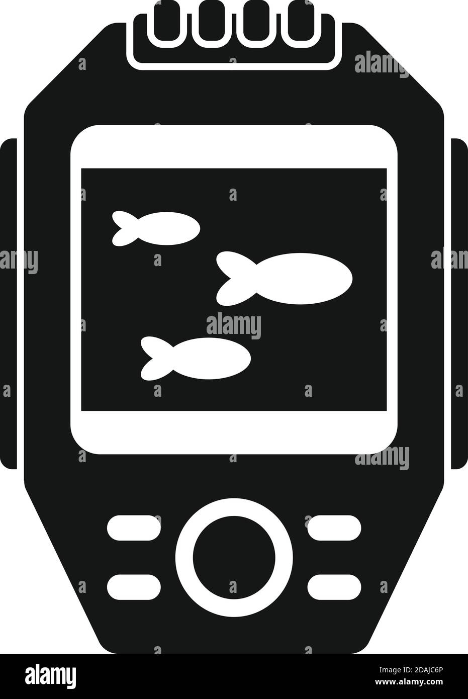 Display echo sounder icon, simple style Stock Vector