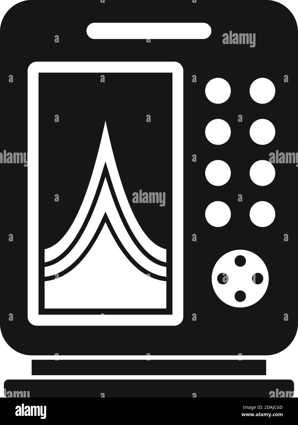 Instrument echo sounder icon, simple style Stock Vector