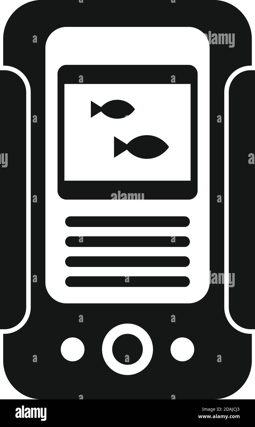 Water echo sounder icon, simple style Stock Vector