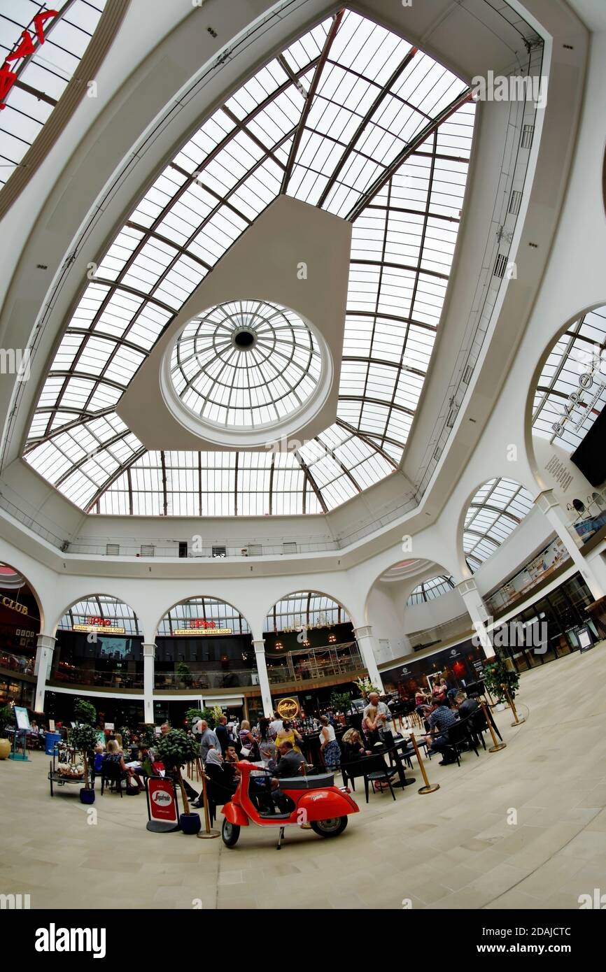 Triangle Manchester The Corn Exchange in central Manchester. A glazed roof provides a ...