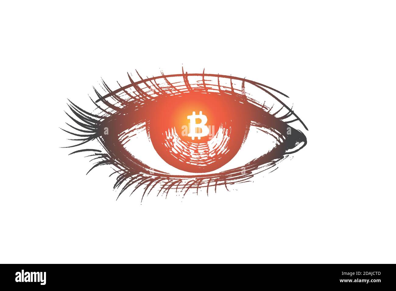 Cryptocurrency concept. Hand drawn isolated vector Stock Vector Image ...