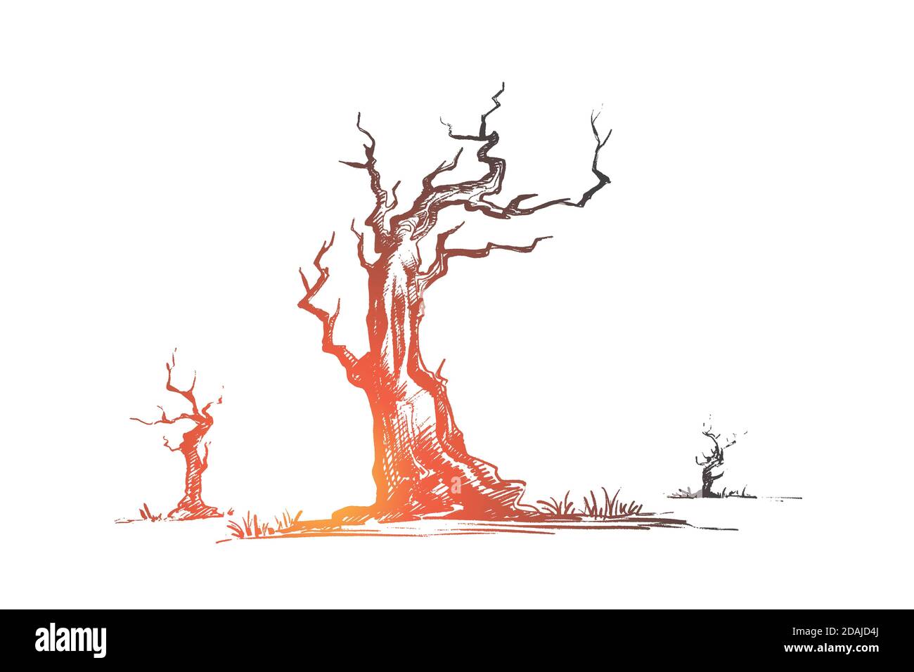 Dead trees concept. Hand drawn isolated vector Stock Vector Image & Art ...