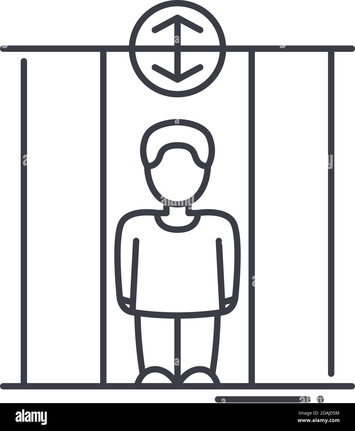 Building lift icon, linear isolated illustration, thin line vector, web ...