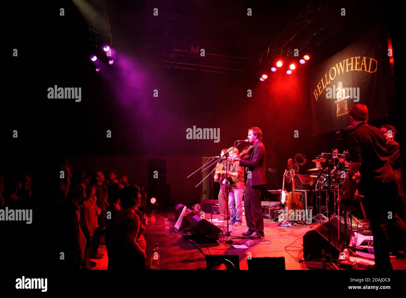 Folk rock group Bellowhead performing live in 2009 Stock Photo