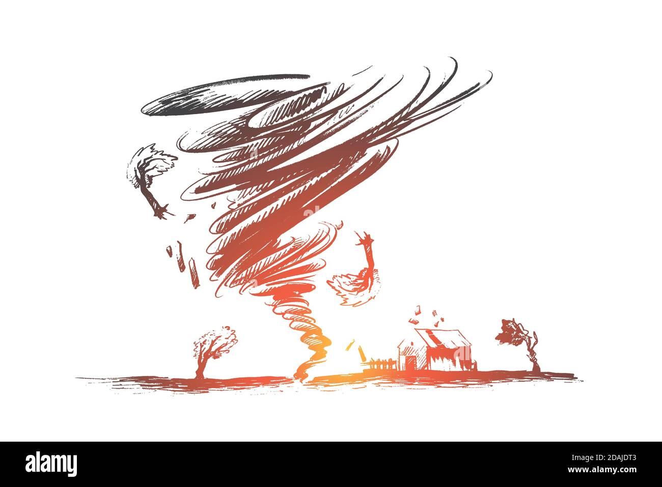 Tornado concept. Hand drawn isolated vector Stock Vector Image & Art ...