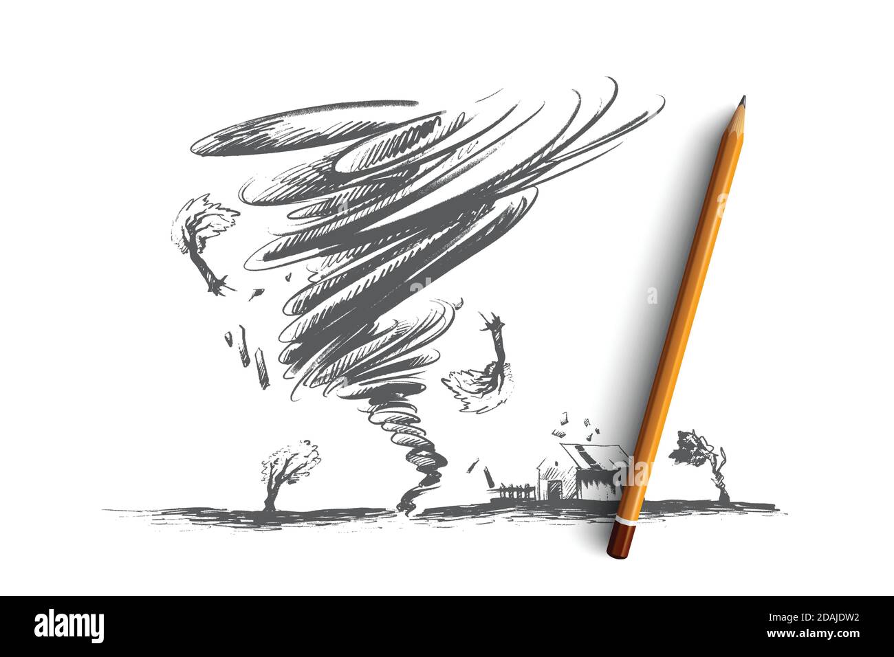 Tornado concept. Hand drawn isolated vector Stock Vector Image & Art ...