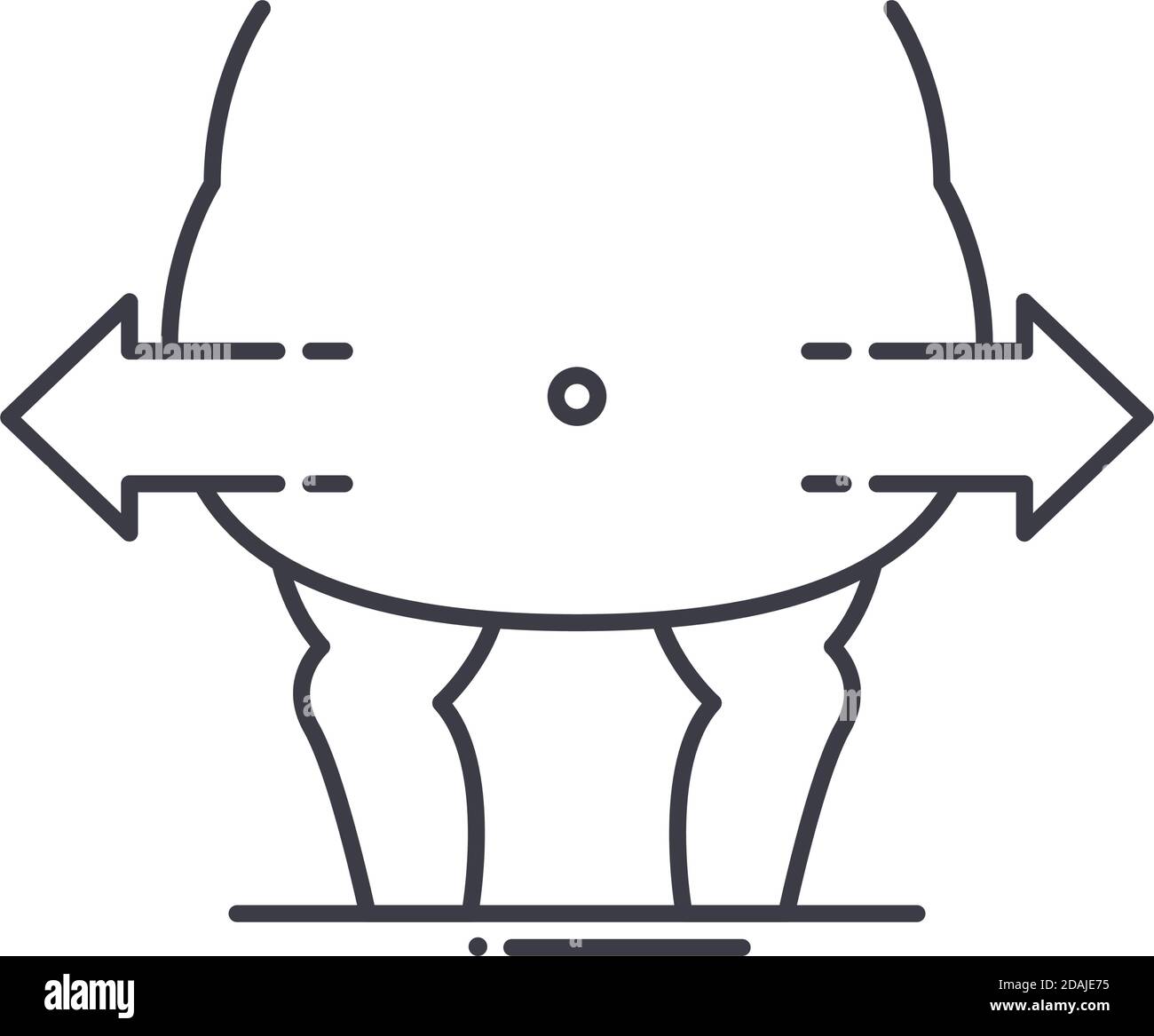 Body fat icon, linear isolated illustration, thin line vector, web