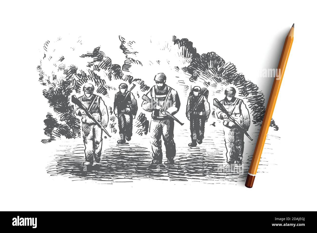 War concept. Hand drawn isolated vector. Stock Vector