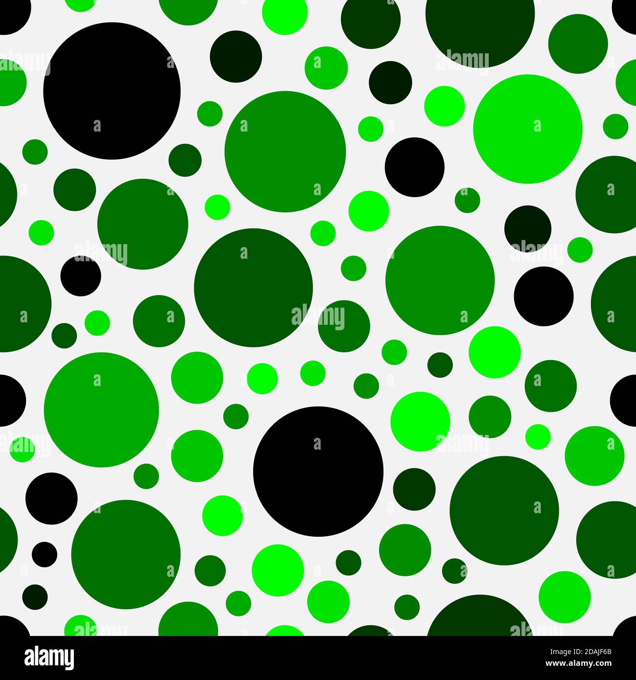 Green geometric rounds polka dot on white background seamless pattern Stock Vector