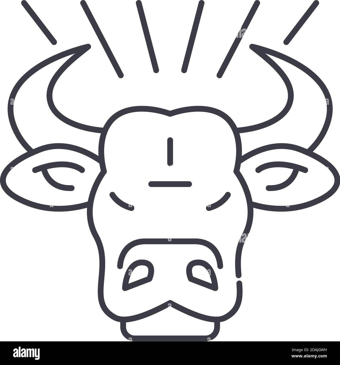 Bull head icon, linear isolated illustration, thin line vector, web ...