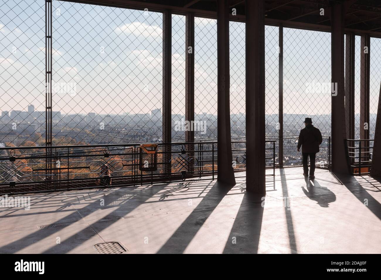 PARIS, FRANCE Nov 07, 2017 Eiffel Tower Observation Deck. Tourists