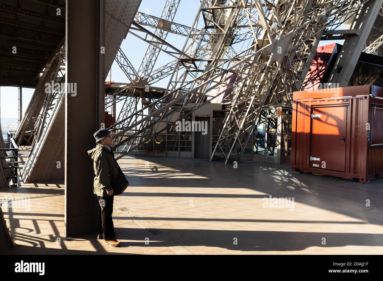 PARIS, FRANCE Nov 07, 2017 Eiffel Tower Observation Deck. Tourists
