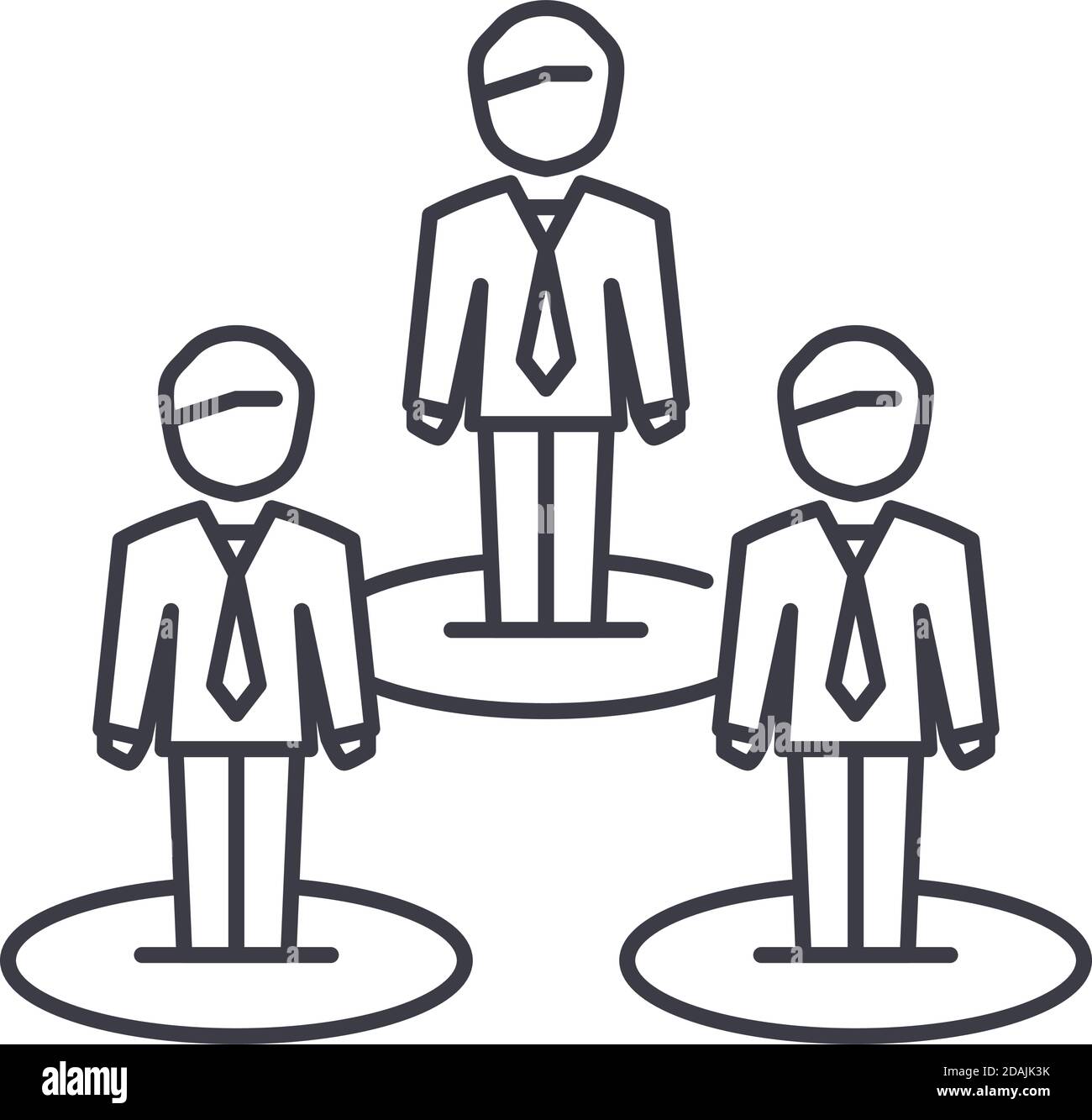 Buisiness network icon, linear isolated illustration, thin line vector ...