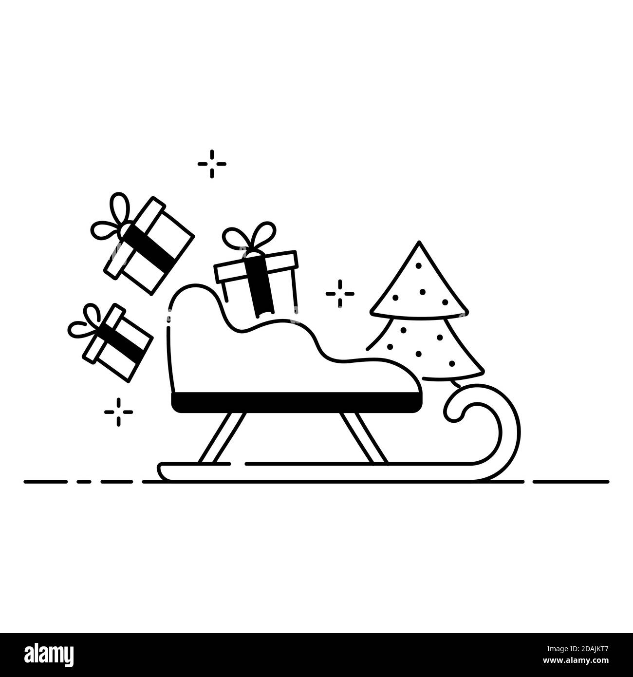 Merry christmas sled and go