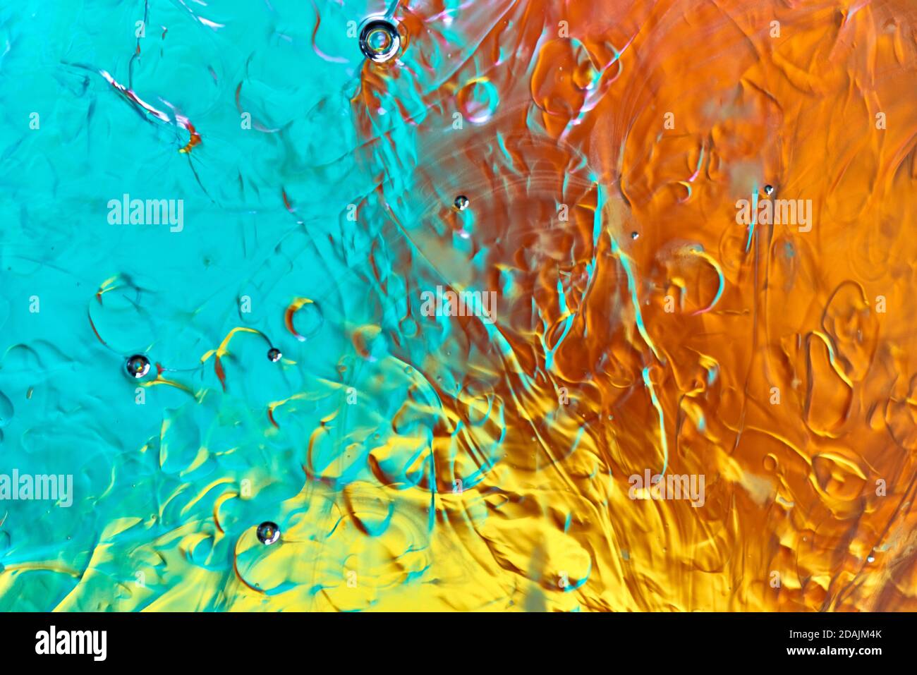 Psychedelic abstract background made from oil reflecting light Stock Photo