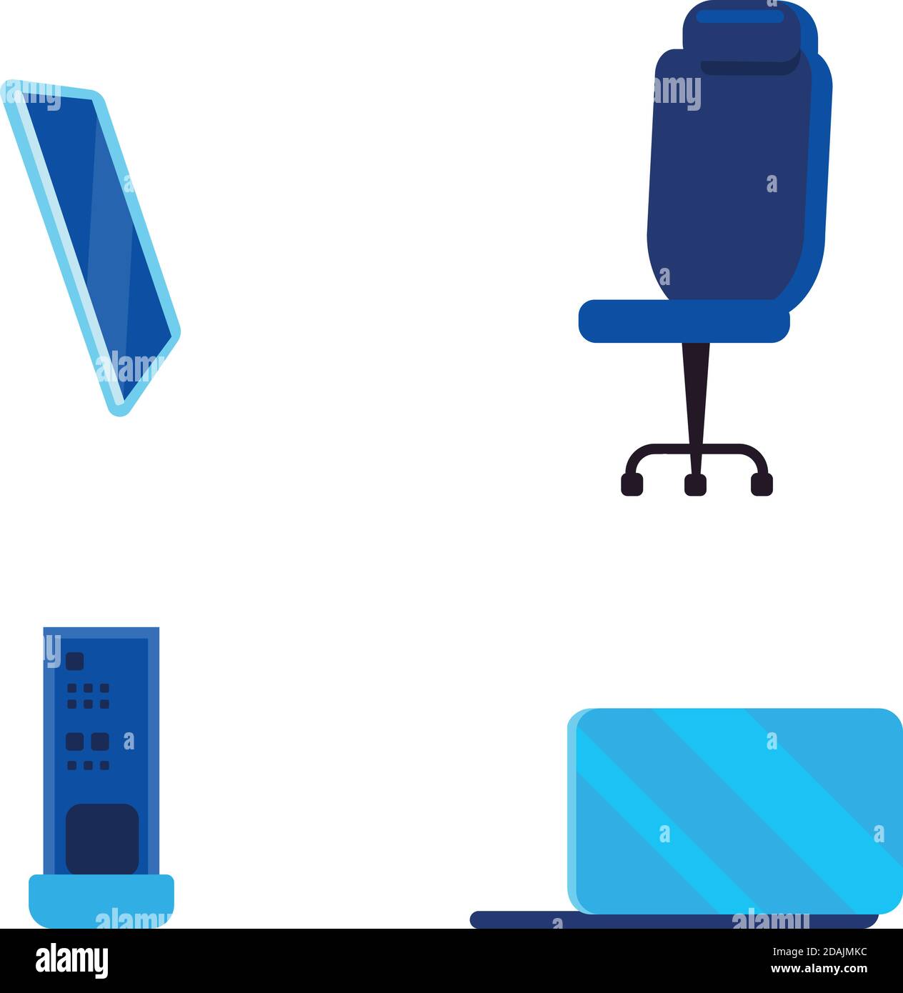 Office equipment flat objects set Stock Vector Image & Art Alamy