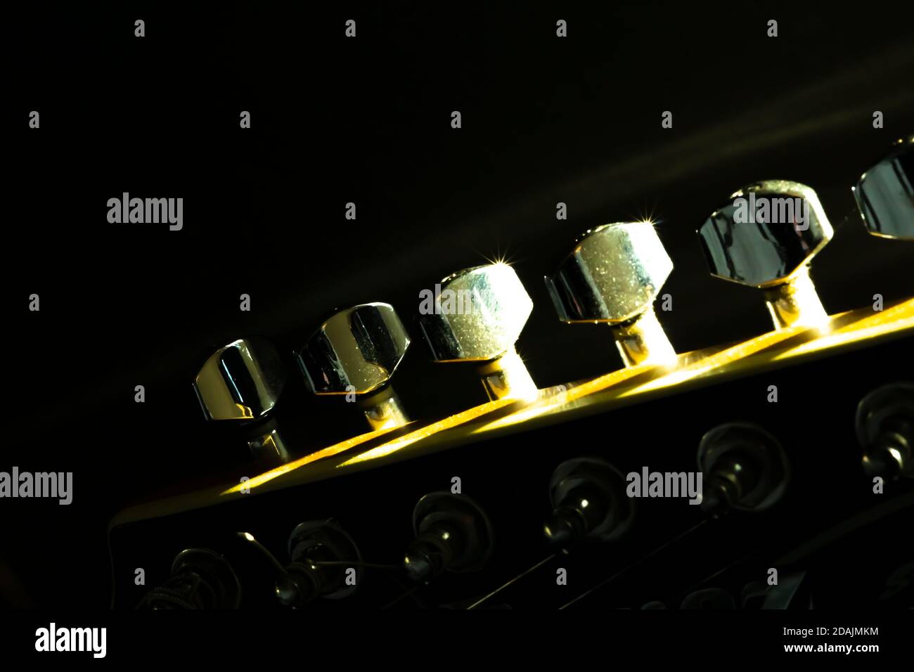 electric guitar head and tuning keys Stock Photo