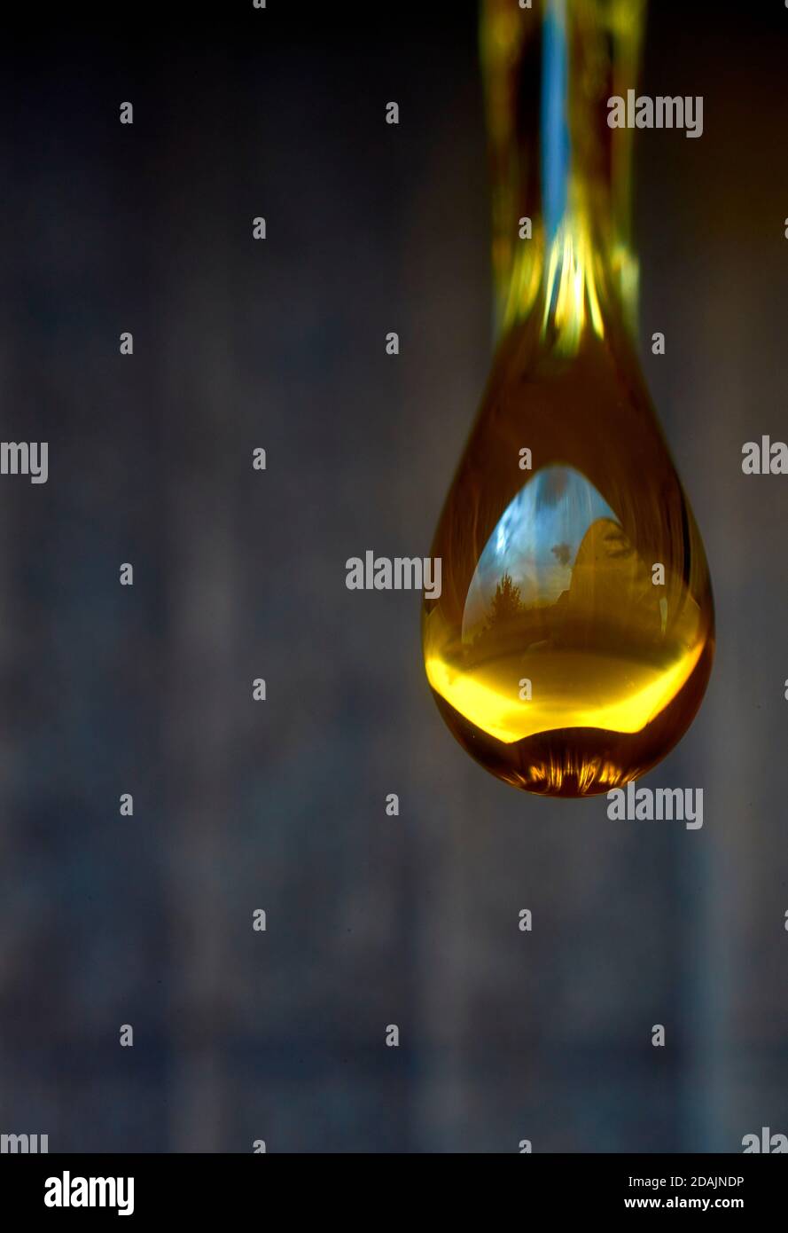A drop of resin solidified very closely Stock Photo