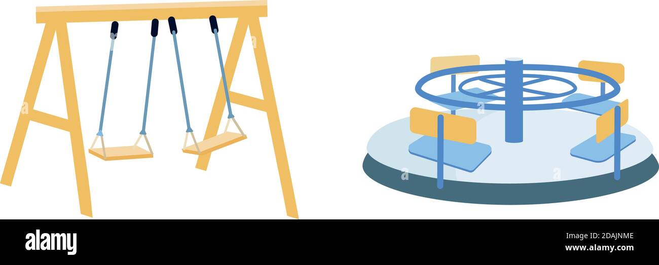Playground equipment objects set Stock Vector