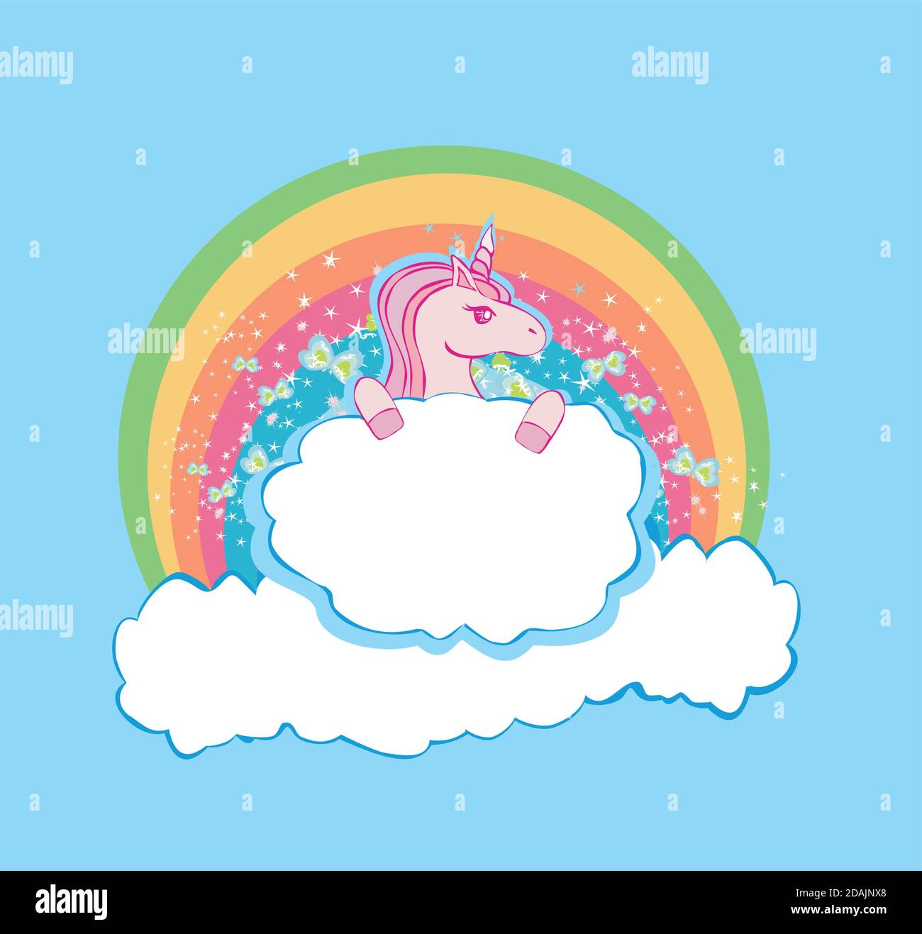 Card with a cute unicorn Stock Vector Image & Art - Alamy