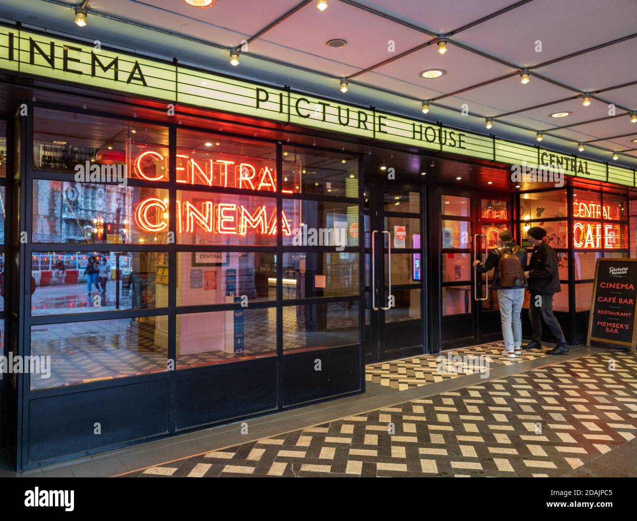 Central Cinema and coffee bar in London Soho. Stock Photo