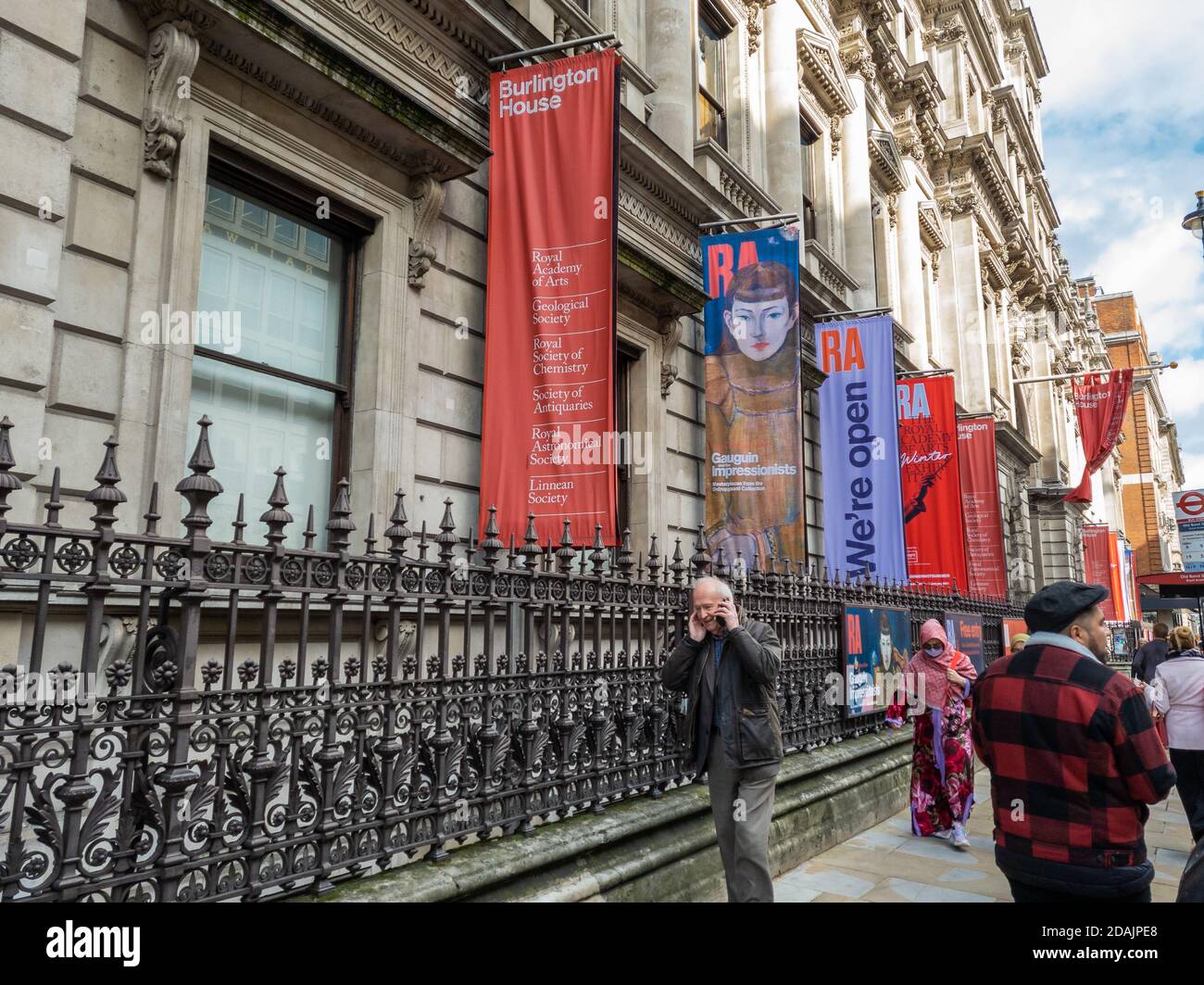 Burlington House. Royal Academy of Arts. Piccadilly. London. Stock Photo